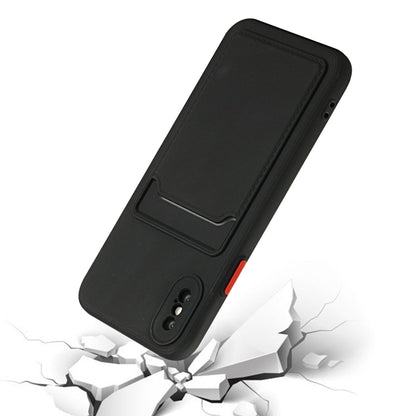 For iPhone X / XS Card Slot Design Shockproof TPU Protective Case(Black) - More iPhone Cases by buy2fix | Online Shopping UK | buy2fix