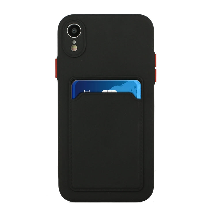 For iPhone XR Card Slot Design Shockproof TPU Protective Case(Black) - More iPhone Cases by buy2fix | Online Shopping UK | buy2fix