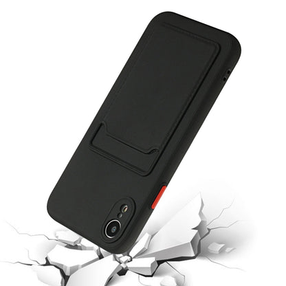 For iPhone XR Card Slot Design Shockproof TPU Protective Case(Black) - More iPhone Cases by buy2fix | Online Shopping UK | buy2fix