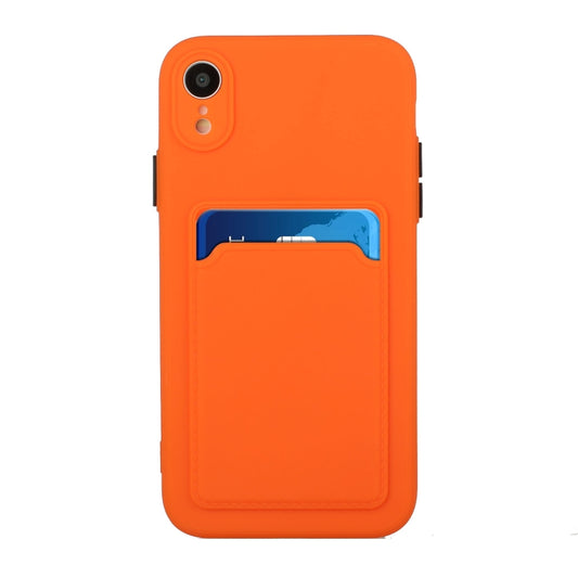 For iPhone XR Card Slot Design Shockproof TPU Protective Case(Orange) - More iPhone Cases by buy2fix | Online Shopping UK | buy2fix