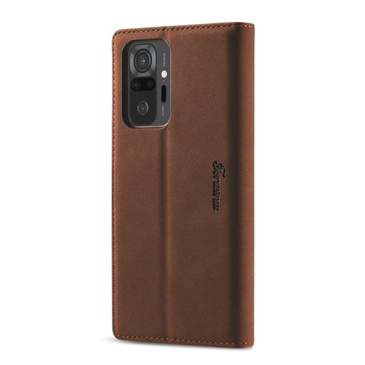 For Xiaomi Redmi Note 10 Pro Forwenw F1 Series Matte Strong Magnetism Horizontal Flip Leather Case with Holder & Card Slots & Wallet & Photo Frame(Brown) - Xiaomi Cases by Forwenw | Online Shopping UK | buy2fix