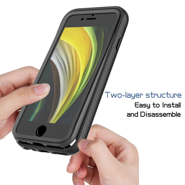 For iPhone SE 2022 / SE 2020 / 8 / 7 Starry Sky Solid Color Series Shockproof PC + TPU Case with PET Film(Black) - iPhone SE 2022 / 2020 / 8 / 7 Cases by buy2fix | Online Shopping UK | buy2fix
