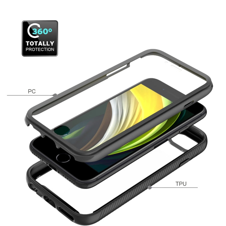 For iPhone SE 2022 / SE 2020 / 8 / 7 Starry Sky Solid Color Series Shockproof PC + TPU Case with PET Film(Black) - iPhone SE 2022 / 2020 / 8 / 7 Cases by buy2fix | Online Shopping UK | buy2fix