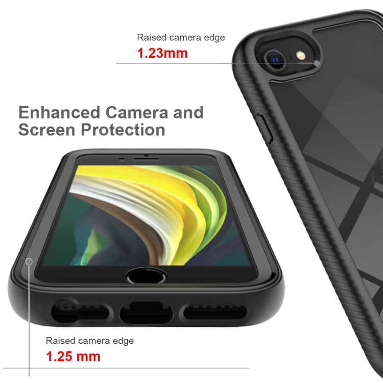 For iPhone SE 2022 / SE 2020 / 8 / 7 Starry Sky Solid Color Series Shockproof PC + TPU Case with PET Film(Black) - iPhone SE 2022 / 2020 / 8 / 7 Cases by buy2fix | Online Shopping UK | buy2fix