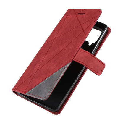 For Samsung Galaxy A42 5G Skin Feel Splicing Horizontal Flip Leather Case with Holder & Card Slots & Wallet & Photo Frame(Red) by buy2fix