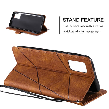 For Samsung Galaxy A02s Skin Feel Splicing Horizontal Flip Leather Case with Holder & Card Slots & Wallet & Photo Frame(Brown) by buy2fix