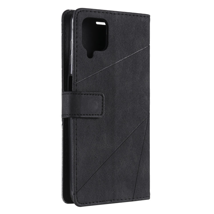 For Samsung Galaxy A12 Skin Feel Splicing Horizontal Flip Leather Case with Holder & Card Slots & Wallet & Photo Frame(Black) by buy2fix