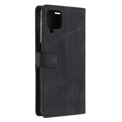 For Samsung Galaxy A12 Skin Feel Splicing Horizontal Flip Leather Case with Holder & Card Slots & Wallet & Photo Frame(Black) by buy2fix