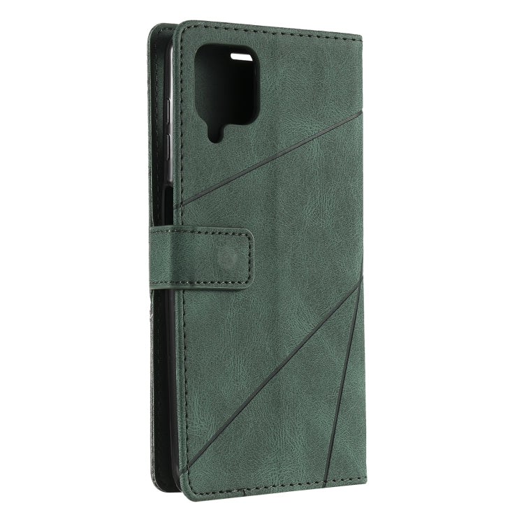 For Samsung Galaxy A12 Skin Feel Splicing Horizontal Flip Leather Case with Holder & Card Slots & Wallet & Photo Frame(Green) by buy2fix