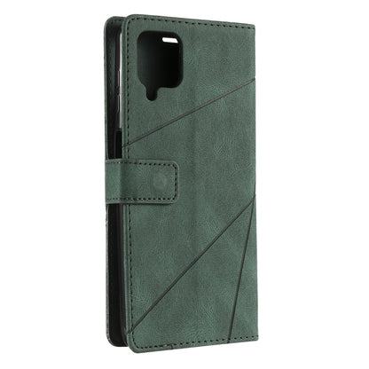 For Samsung Galaxy A12 Skin Feel Splicing Horizontal Flip Leather Case with Holder & Card Slots & Wallet & Photo Frame(Green) by buy2fix