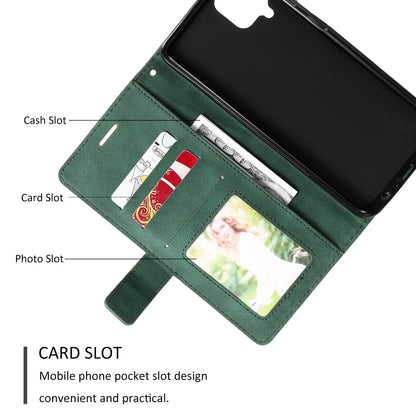 For Samsung Galaxy A12 Skin Feel Splicing Horizontal Flip Leather Case with Holder & Card Slots & Wallet & Photo Frame(Green) by buy2fix