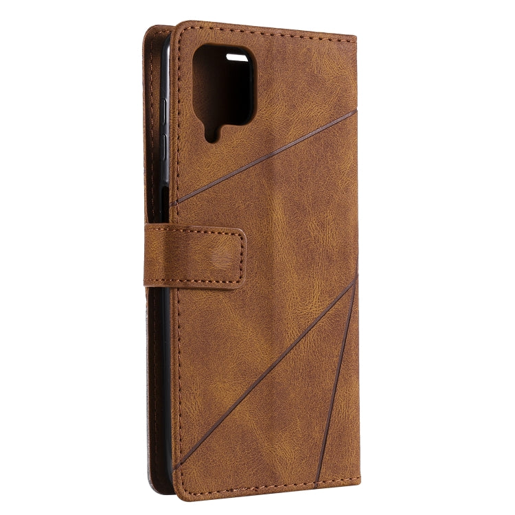 For Samsung Galaxy A12 Skin Feel Splicing Horizontal Flip Leather Case with Holder & Card Slots & Wallet & Photo Frame(Brown) by buy2fix