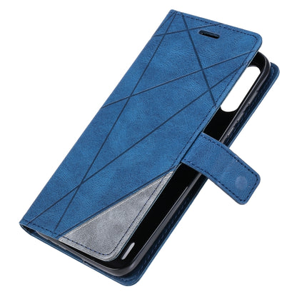For Motorola Moto E7 Power Skin Feel Splicing Horizontal Flip Leather Case with Holder & Card Slots & Wallet & Photo Frame(Blue) - Motorola Cases by buy2fix | Online Shopping UK | buy2fix