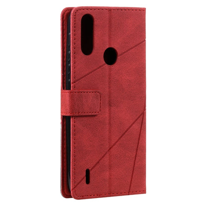 For Motorola Moto E7 Power Skin Feel Splicing Horizontal Flip Leather Case with Holder & Card Slots & Wallet & Photo Frame(Red) - Motorola Cases by buy2fix | Online Shopping UK | buy2fix