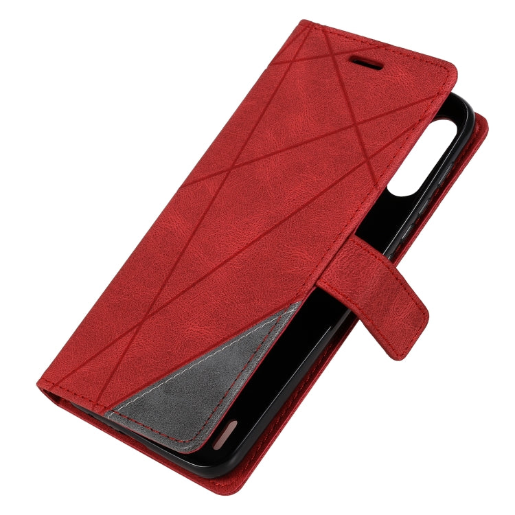 For Motorola Moto E7 Power Skin Feel Splicing Horizontal Flip Leather Case with Holder & Card Slots & Wallet & Photo Frame(Red) - Motorola Cases by buy2fix | Online Shopping UK | buy2fix