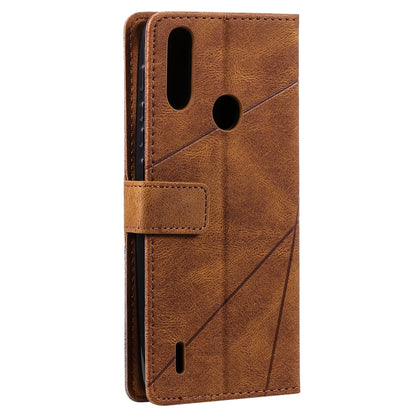For Motorola Moto E7 Power Skin Feel Splicing Horizontal Flip Leather Case with Holder & Card Slots & Wallet & Photo Frame(Brown) - Motorola Cases by buy2fix | Online Shopping UK | buy2fix