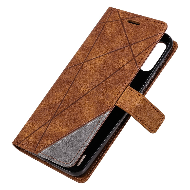 For Motorola Moto E7 Power Skin Feel Splicing Horizontal Flip Leather Case with Holder & Card Slots & Wallet & Photo Frame(Brown) - Motorola Cases by buy2fix | Online Shopping UK | buy2fix