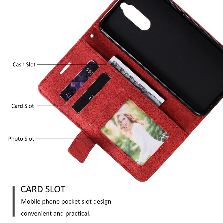 For Huawei Mate 10 Lite Skin Feel Splicing Horizontal Flip Leather Case with Holder & Card Slots & Wallet & Photo Frame(Red) - Huawei Cases by buy2fix | Online Shopping UK | buy2fix