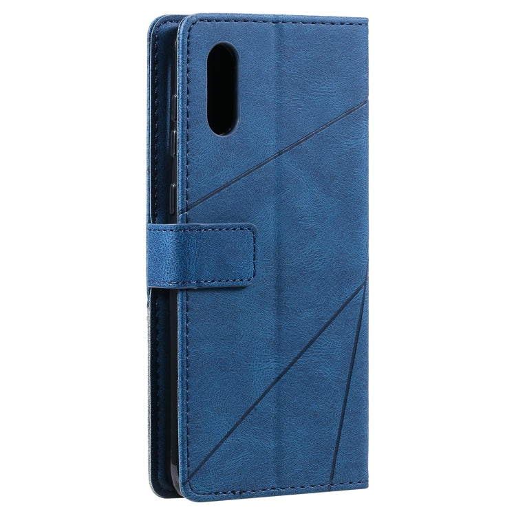 For Samsung Galaxy A02 (EU Version) Skin Feel Splicing Horizontal Flip Leather Case with Holder & Card Slots & Wallet & Photo Frame(Blue) by buy2fix