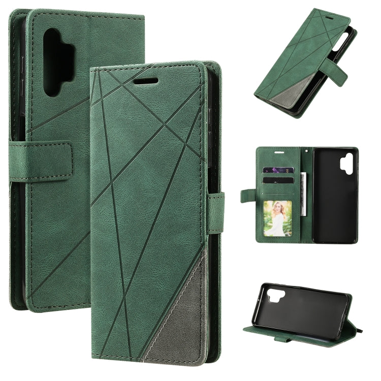 For Samsung Galaxy A32 5G Skin Feel Splicing Horizontal Flip Leather Case with Holder & Card Slots & Wallet & Photo Frame(Green) by buy2fix
