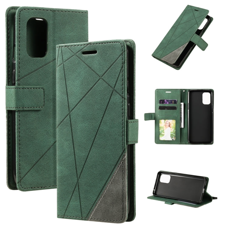 For OnePlus 8T Skin Feel Splicing Horizontal Flip Leather Case with Holder & Card Slots & Wallet & Photo Frame(Green) by buy2fix