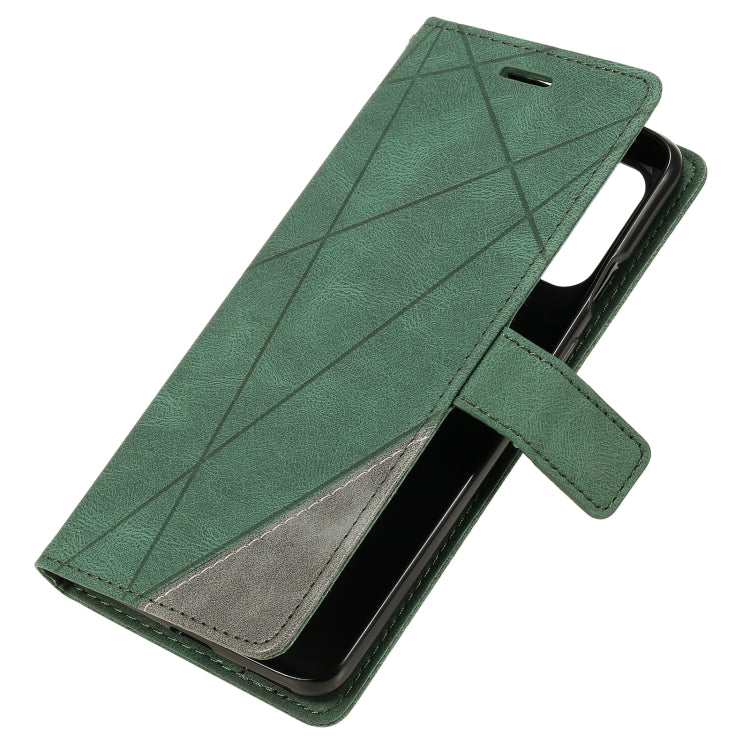 For OnePlus 8T Skin Feel Splicing Horizontal Flip Leather Case with Holder & Card Slots & Wallet & Photo Frame(Green) by buy2fix