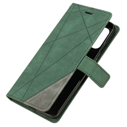 For OnePlus 8T Skin Feel Splicing Horizontal Flip Leather Case with Holder & Card Slots & Wallet & Photo Frame(Green) by buy2fix