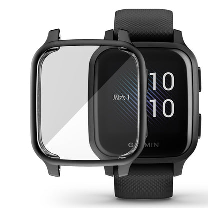 For Garmin Venu Sq Full Coverage TPU Electroplating Protective Case(Black) - Watch Cases by buy2fix | Online Shopping UK | buy2fix