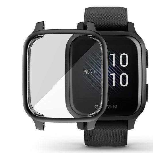 For Garmin Venu Sq Full Coverage TPU Electroplating Protective Case(Black) - Watch Cases by buy2fix | Online Shopping UK | buy2fix