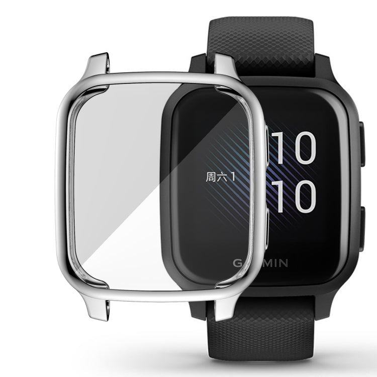 For Garmin Venu Sq Full Coverage TPU Electroplating Protective Case(Silver) - Watch Cases by buy2fix | Online Shopping UK | buy2fix