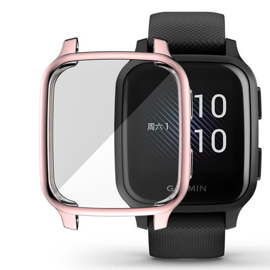 For Garmin Venu Sq Full Coverage TPU Electroplating Protective Case(Pink) - Watch Cases by buy2fix | Online Shopping UK | buy2fix