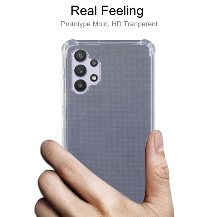 For Samsung Galaxy A32 4G Four-Corner Shockproof Ultra-thin TPU Case(Transparent) by buy2fix