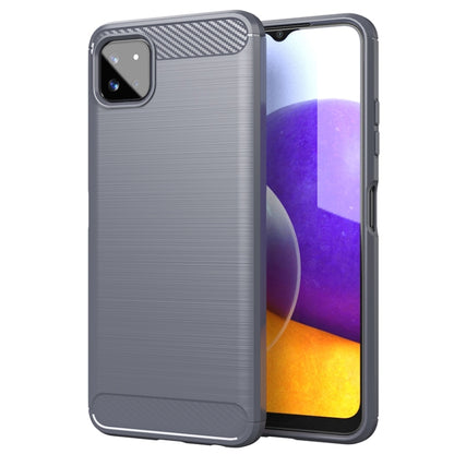 For Samsung Galaxy A22 5G Brushed Texture Carbon Fiber TPU Case (Grey) by buy2fix