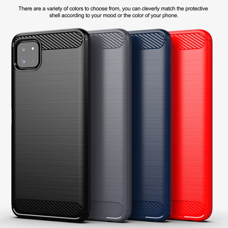 For Samsung Galaxy A22 5G Brushed Texture Carbon Fiber TPU Case(Black) by buy2fix