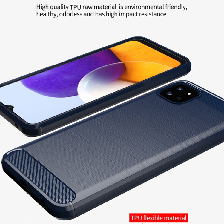 For Samsung Galaxy A22 5G Brushed Texture Carbon Fiber TPU Case (Grey) by buy2fix