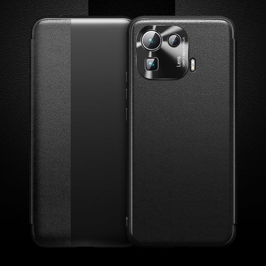 For Xiaomi Mi 11 Pro Magnetic Side Window View Shockproof Horizontal Flip Leather Case(Black) - Xiaomi Cases by buy2fix | Online Shopping UK | buy2fix