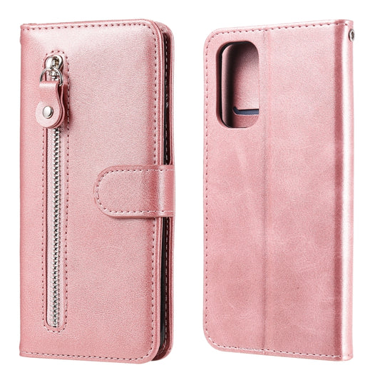 For OPPO Reno5 / Find X3 Lite Fashion Calf Texture Zipper Horizontal Flip Leather Case with Stand & Card Slots & Wallet(Rose Gold) by buy2fix