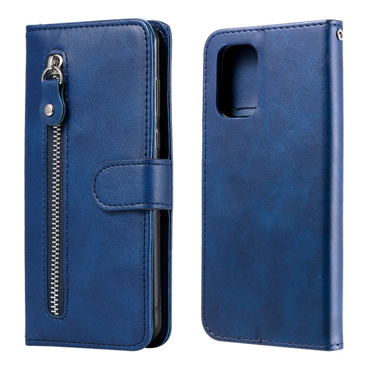For Xiaomi Redmi Note 10 4G / Note 10S Fashion Calf Texture Zipper Horizontal Flip Leather Case with Stand & Card Slots & Wallet(Blue) - Xiaomi Cases by buy2fix | Online Shopping UK | buy2fix