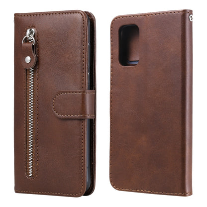For Samsung Galaxy A32 4G Fashion Calf Texture Zipper Horizontal Flip Leather Case with Stand & Card Slots & Wallet(Brown) by buy2fix