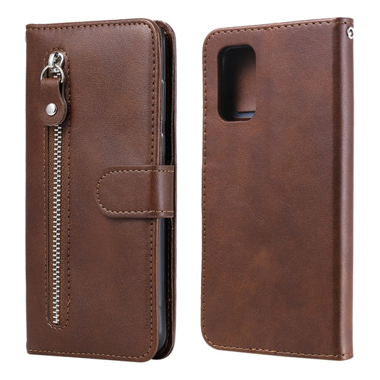 For Samsung Galaxy A32 4G Fashion Calf Texture Zipper Horizontal Flip Leather Case with Stand & Card Slots & Wallet(Brown) by buy2fix