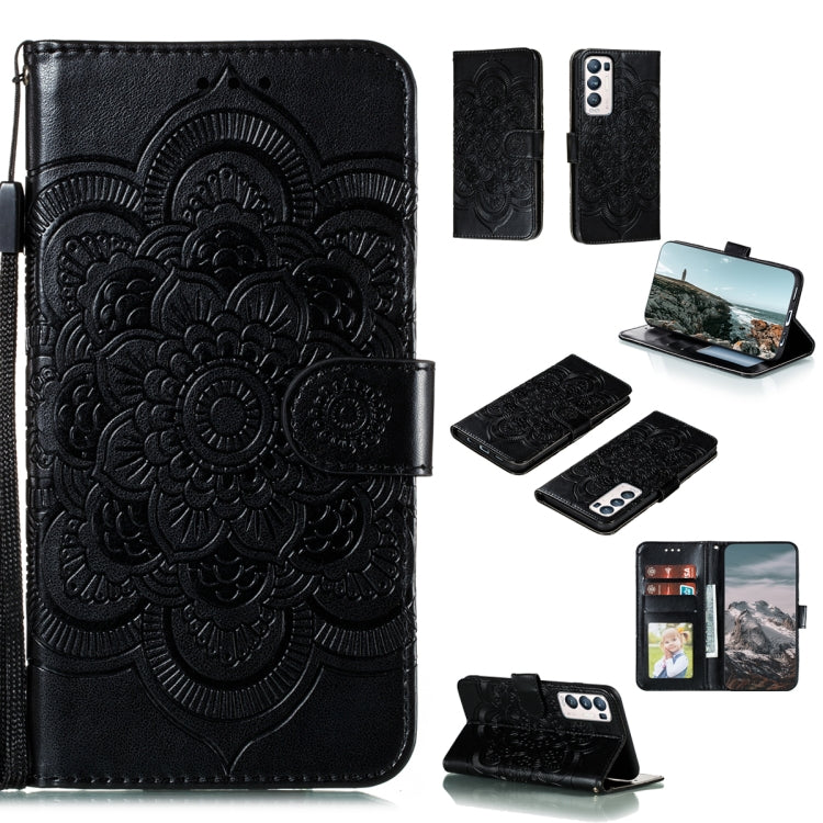 For OPPO Find X3 / Find X3 Pro Mandala Embossing Pattern Horizontal Flip PU Leather Case with Holder & Card Slots & Wallet & Lanyard(Black) by buy2fix