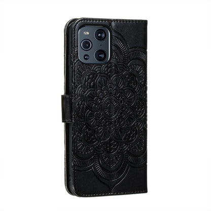 For OPPO Find X3 / Find X3 Pro Mandala Embossing Pattern Horizontal Flip PU Leather Case with Holder & Card Slots & Wallet & Lanyard(Black) by buy2fix