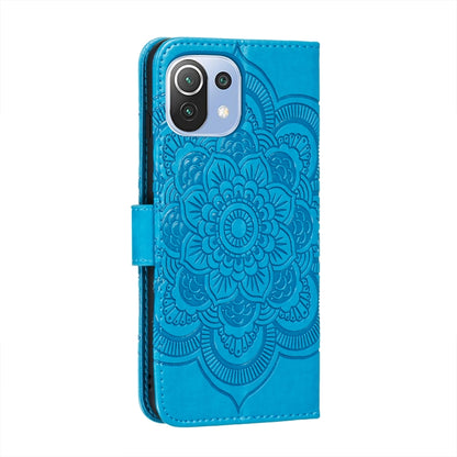 For Xiaomi Mi 11 Lite Mandala Embossing Pattern Horizontal Flip PU Leather Case with Holder & Card Slots & Wallet & Lanyard(Blue) - Xiaomi Cases by buy2fix | Online Shopping UK | buy2fix