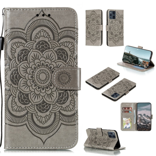For Xiaomi Redmi Note 10 5G Mandala Embossing Pattern Horizontal Flip PU Leather Case with Holder & Card Slots & Wallet & Lanyard(Grey) - Xiaomi Cases by buy2fix | Online Shopping UK | buy2fix