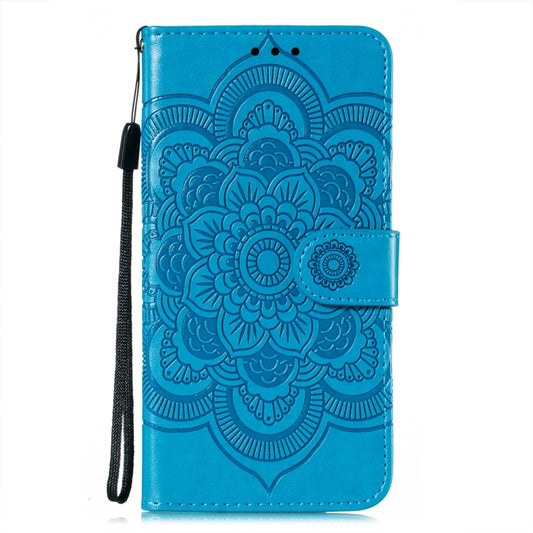 For Xiaomi Redmi Note 10 5G Mandala Embossing Pattern Horizontal Flip PU Leather Case with Holder & Card Slots & Wallet & Lanyard(Blue) - Xiaomi Cases by buy2fix | Online Shopping UK | buy2fix