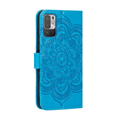 For Xiaomi Redmi Note 10 5G Mandala Embossing Pattern Horizontal Flip PU Leather Case with Holder & Card Slots & Wallet & Lanyard(Blue) - Xiaomi Cases by buy2fix | Online Shopping UK | buy2fix