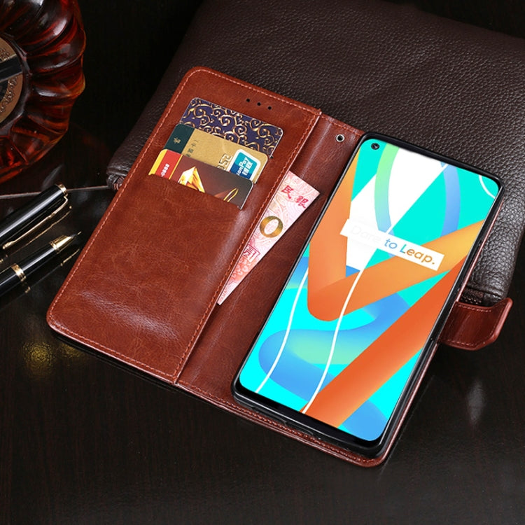 For OPPO Realme 8 5G idewei Crazy Horse Texture Horizontal Flip Leather Case with Holder & Card Slots & Wallet(Yellow) - Realme Cases by idewei | Online Shopping UK | buy2fix