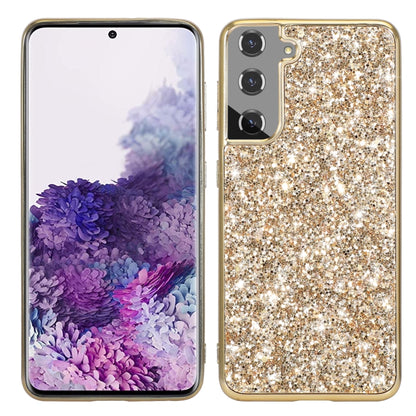 For Samsung Galaxy S21 FE Glitter Powder Shockproof TPU Protective Case(Gold) by buy2fix