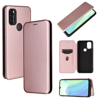For Blackview A70 (2021) Carbon Fiber Texture Horizontal Flip TPU + PC + PU Leather Case with Card Slot(Pink) - More Brand by buy2fix | Online Shopping UK | buy2fix