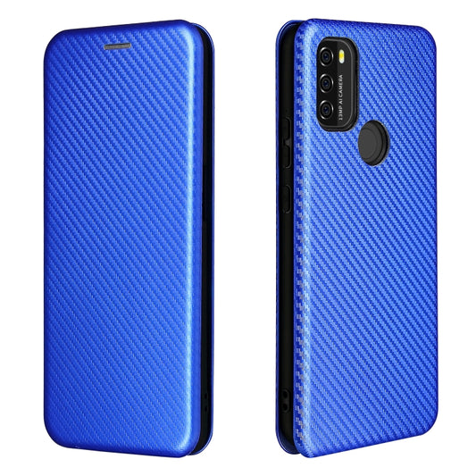 For Blackview A70 (2021) Carbon Fiber Texture Horizontal Flip TPU + PC + PU Leather Case with Card Slot(Blue) - More Brand by buy2fix | Online Shopping UK | buy2fix
